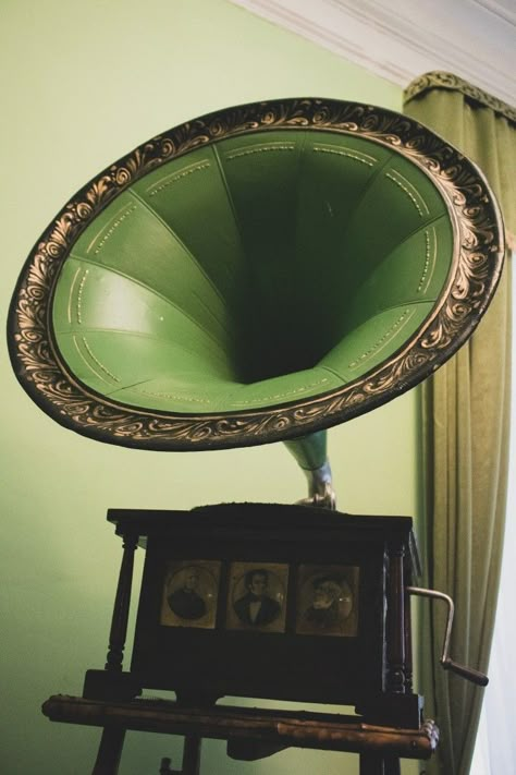 Scarah Screams Aesthetic, Gramophone Aesthetic, Banshee Monster, Sage Aesthetic, Green Music, Mint Aesthetic, Green Academia, Iphone Wallpaper Music, Green Aesthetics