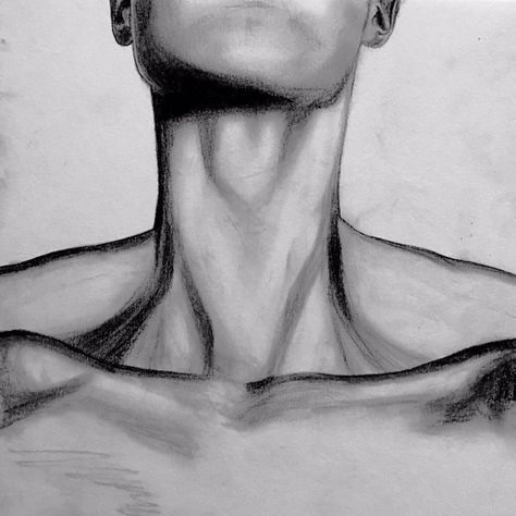 One of my artworks #art #artwork #charcoal #neck #human #drawing #boy #girl #grey #bw #realistic #drawing #illustration Neck Sketch Male, Male Neck Drawing, Neck Drawing, Retro Painting, Realistic Drawing, Gustave Courbet, Human Drawing, Boy Drawing, Human Male