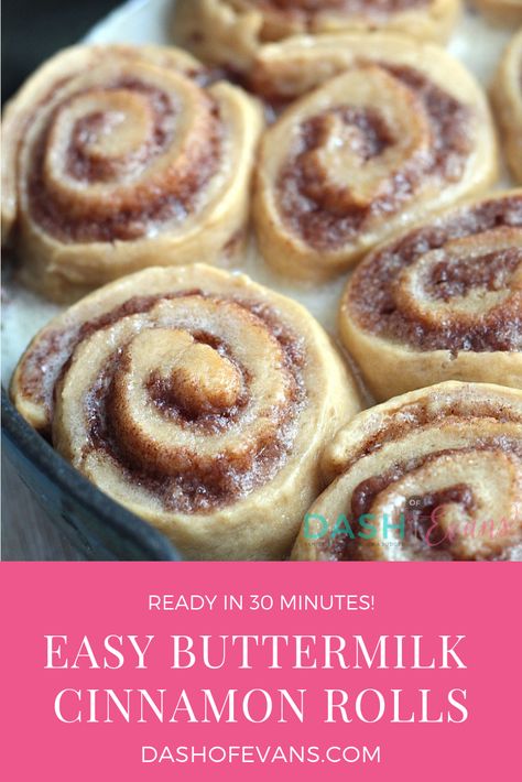 30 Minute Easy Buttermilk Cinnamon Rolls - Dash Of Evans Buttermilk Cinnamon Rolls, Buttermilk Breakfast, Buttermilk Baking, Australian Desserts, Easy Cinnamon Rolls Recipe, Biscuits Recipes, Rolls Homemade, Cinnamon Roll Recipe, Cinnamon Rolls Easy