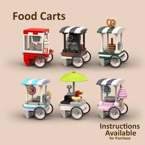 LEGO • Instagram Small Lego Building Ideas, Lego Farmers Market, Lego Oven, Lego City Ideas Buildings, Lego Cart, Mini Lego Ideas, Cute Lego Ideas, Lego Build Ideas, Lego Moc Ideas