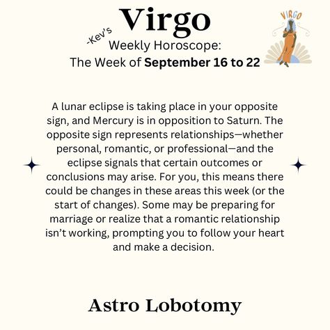 Follow so you don’t miss anything 🧠🧠 New uploads every day, if you don’t see your sign, come back tomorrow! September 16 to September 22, 2024 horoscope for Virgo ♍️ #zodiac #horoscope #virgo Horoscope Virgo, Preparing For Marriage, Weekly Horoscope, Virgo Horoscope, September 16, September 22, Zodiac Horoscope, Virgo Zodiac, Follow Your Heart