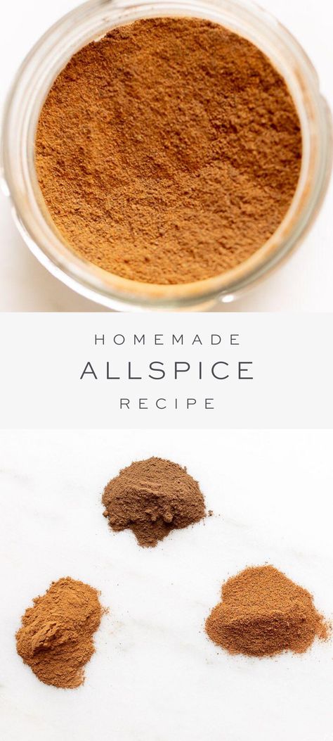 Make your own homemade ground allspice seasoning mix with this simple three ingredient recipe! This allspice recipe blend includes a combination of cloves, cinnamon, and nutmeg. Add to sweet or savory dishes for a delicious taste and beautiful aroma! Allspice Recipe, Three Ingredient Recipes, Julie Blanner, Homemade Spice Mix, Spice Mix Recipes, Diy Spices, Homemade Spices, Homemade Seasonings, Sweet Recipes Desserts