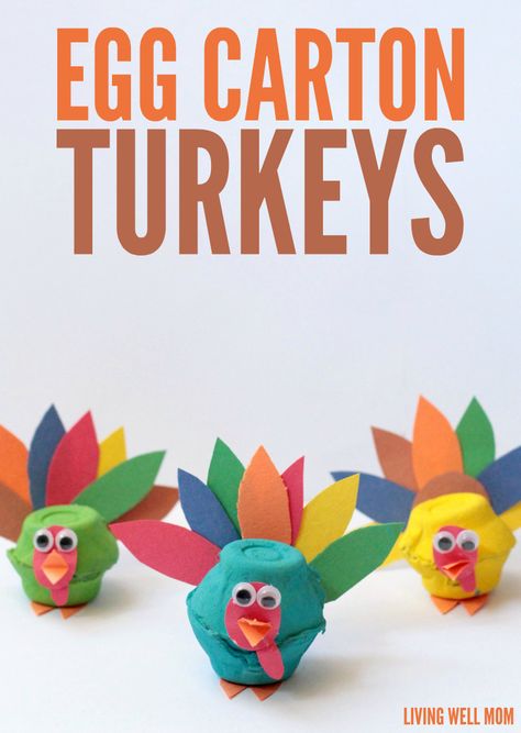 These adorable egg carton turkeys will be the delight of any kid creator. Reuse old egg cartons with this easy Thanksgiving craft! Fun Thanksgiving Crafts, Thanksgiving Turkey Craft, Easy Thanksgiving Crafts, November Crafts, Thanksgiving Projects, Turkey Crafts, Thanksgiving Craft, Egg Cartons, Egg Carton Crafts