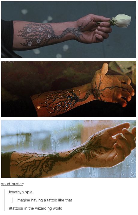 Tattoo Inspiration from the movie, Beastly. I could work with this...♊️ Dnd Character Tattoos, Magical Tree Tattoo, Cursebreaker Tattoo, Fandom Tattoo Ideas, Magic Wand Finger Tattoo, Fantasy Curses, Wizard Back Tattoo, Strange Magic Tattoo, Tattoos Inspired By Movies