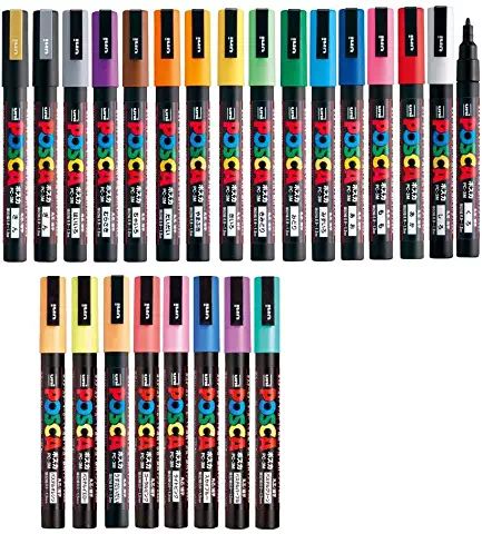 Amazon.com: posca pen Posca Markers, Paint Marker Pen, Posca Marker, Acrylic Paint Pens, Engraved Keychain, Paint Marker, Poster Colour, Fabric Markers, Pointed Pen