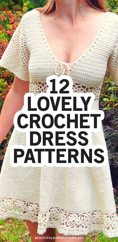 Crochet Dress Patterns, Crochet Dress Pattern Free, Crochet Summer Dresses, Crochet Skirt Pattern, Crochet Ladies Tops, Crochet Clothes For Women, Dress Patterns Free, Diy Vetement, Crochet Clothing And Accessories