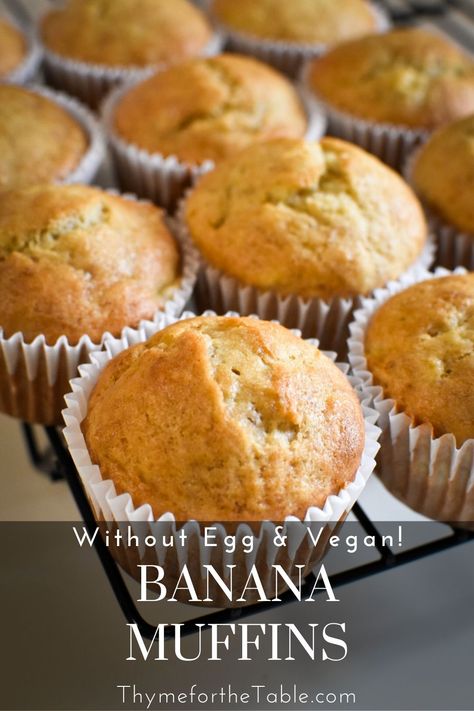 Egg Free Dairy Free Muffins, Banana Muffins Egg Free, Banana Bread Muffins No Eggs, Breakfast Muffins No Egg, Banana Oat Muffins No Egg, Banana Dessert Recipes No Egg, No Egg Oatmeal Muffins, Banana Muffin No Egg, No Egg Banana Recipes