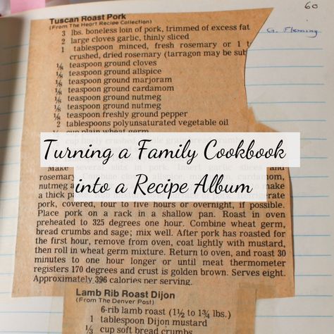 Many people create photo albums of vacations or wedding photos, but albums can also be used to encapsulate and share priceless family treasures like recipes. We recently made a recipe album for a client who had a recipe book that was made by her mother and grandmother. Check out our blog to learn more about how we were able to preserve and replicate their recipe book to share with her family! Make A Recipe Book Family Cookbooks, Displaying Old Recipes, Family Cookbook Ideas How To Make, Recipe Album Diy, Family Recipe Book Ideas, Diy Recipe Book, Genealogy Crafts, Scrapbook Recipe Book, Family Cookbook Project