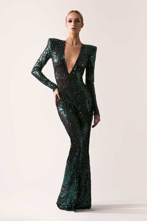 Michael Costello, Sequin Jumpsuit, Strong Shoulders, Mode Vintage, Fancy Dresses, Gatsby, Couture Fashion, Night Dress, Mermaid Formal Dress