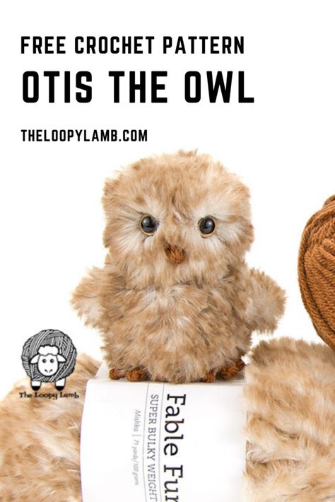 Crochet Fuzzy Cow Pattern Free, Crochet Fur Yarn Projects, Crocheted Birds, Crochet Faux Fur, Owls Crochet, Crochet Owl Pattern, Owl Crochet Pattern Free, Owl Crochet Pattern, Amigurumi Owl