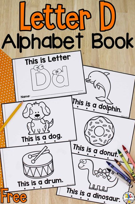 Letter Dd Crafts For Preschool, Letter D For Preschoolers, Learning The Letter D Preschool, Preschool Letter D Activities, Letter D Anchor Chart, Pre K Letter D Activities, Letter D Printables Free, Free Printable Books For Preschoolers, D Words Preschool