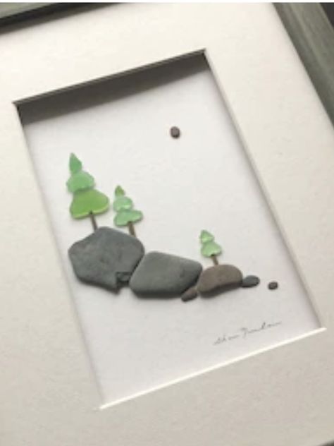 Dollar Tree Sea Glass Crafts, Seaglass Succulents Diy, Blue Sea Glass Art, Sea Glass Sculpture, Sea Glass Mountain Art, Sea Turtle Sea Glass Art, Sea Glass Art Ideas Diy Projects, Simple Sea Glass Art, Beach Glass Pictures Ideas