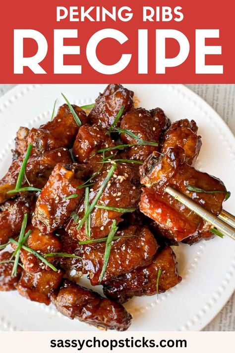 These Peking ribs are packed with authentic Chinese flavors. They are glazed to perfection with a sweet and tangy sauce that will leave you craving more. Chinese Spare Ribs, Chinese Ribs, Deep Frying Pan, Ribs Recipe, Spare Ribs, Steamed Rice, Rib Recipes, Indian Cooking, Chinese Restaurant