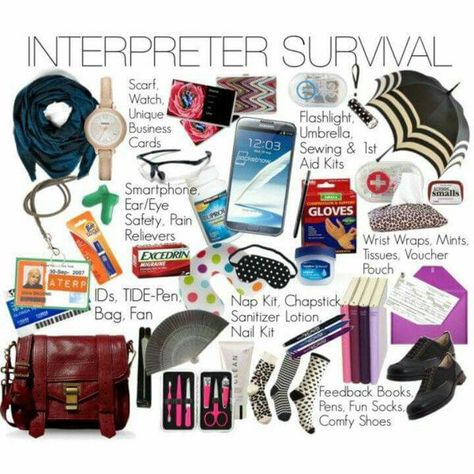 Interpreter survival items Asl Grammar, Asl Interpreter, Learn Asl, Sign Language Interpreter, British Sign Language, Asl Learning, Talk To The Hand, Survival Bag, Deaf Culture