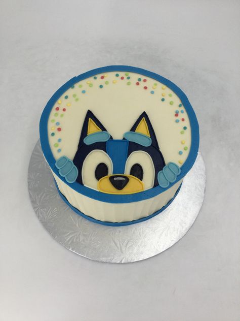 One Tier Bluey Cake, Mini Bluey Cake, Bluey Dinner Ideas, Buttercream Bluey Cake, Bluey Birthday Smash Cake, Bingo Bluey Birthday Cake, Bluey Cupcake Cake Ideas, Small Bluey Cake, Bluey Birthday Cupcakes For Girl