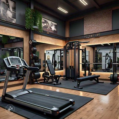 Create a fitness sanctuary in the comfort of your own home! This stunning modern home gym is equipped with state-of-the-art equipment, ample natural light, and a sleek aesthetic. Get inspired to design your own dream workout space and make fitness a breeze! #HomeGymGoals #FitnessOasis #ModernDesign #WorkoutInspiration #GymEquipment #FitnessMotivation #HomeDecor Home G... #Aesthetic #Your #Style #with #Creating #HomeDecorating #Workout #Home #HomeInspiration #Space #Gym #Elevate #HomeIdeas #an Gym Room Ideas Interior Design, Dream Home Gym Luxury Fitness Rooms, Aesthetic Home Gym, Gym Basement, Commercial Gym Design, Modern Home Gym, Garage Gym Ideas, Home Gym Basement, Gym Lighting