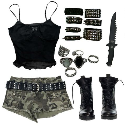 Grunge Apocalypse Outfit, Twd Shifting Outfit, Outfits For Shifting, Apocalypse Outfit Aesthetic, Walking Dead Outfits, The Walking Dead Outfits, Twd Style, Apocalypse Aesthetic Clothes, 2000s Grunge Outfits