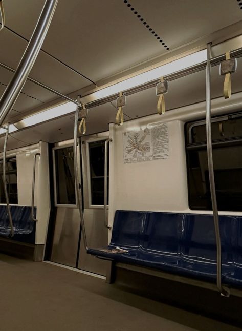 Empty Subway blue seats dark lights Liminal Train Station, Liminal Space Train, Empty Train Station, Subway Seats, Dark Subway, History Collage, Mind Aesthetic, Aesthetic Reference, Series Ideas