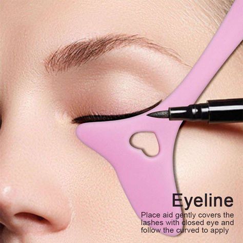 Winged Eyeliner Tricks, Makeup Stencils, Perfect Winged Eyeliner, Eyeliner Stencil, Natural Eyeliner, Smoky Eyeshadow, Eye Makeup Tools, Make Up Tools, Silicone Makeup