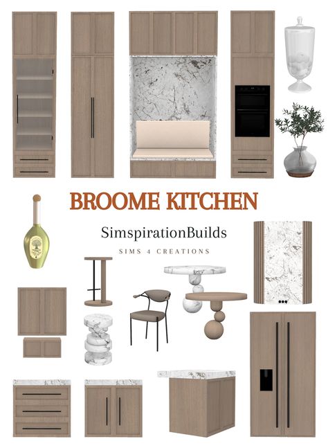 Broome Kitchen | SimspirationBuilds Sims 4 Kitchen Cabinets, Sims 4 Cc Furniture Living Rooms, Sims 4 Kitchen, San Myshuno, Sims 4 Patreon, Sims 4 Tsr, Mod Furniture, Play Sims 4, Sims 4 Bedroom