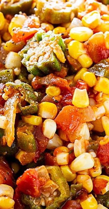 Dishes With Okra, Tomatoes Okra And Corn Recipe, Succotash Recipe Southern Okra, Sauted Okra Recipes, Tomato Okra Corn Recipe, Recipes With Okra Healthy, Mexican Okra Recipes, Okra Succotash Recipe, Okra And Corn Recipes