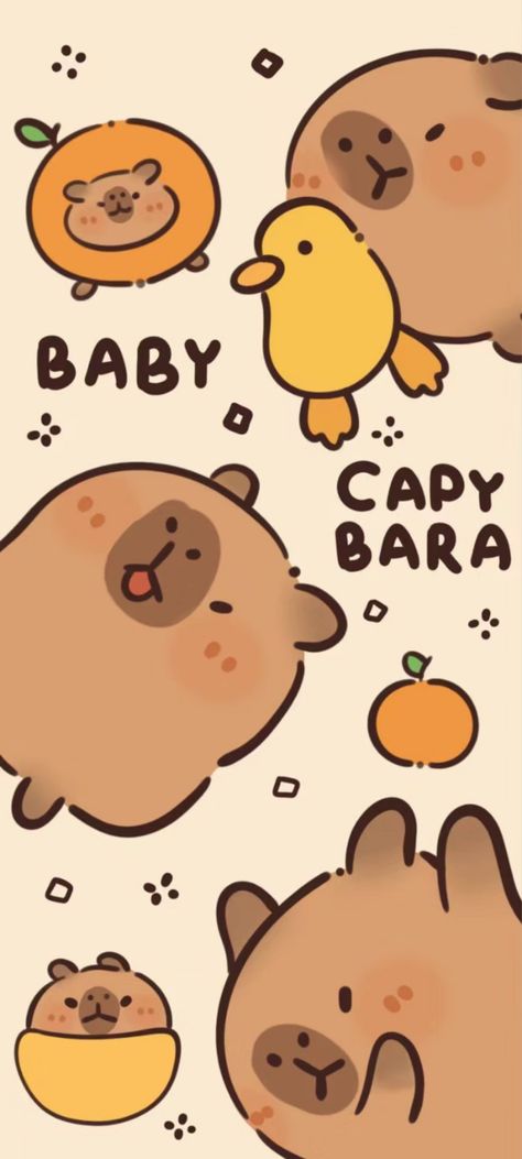 Cute Capybara Wallpaper, Capybara Wallpaper, Baby Capybara, Cute Backgrounds For Iphone, Cute Capybara, Ipad Laptop, Iphone Wallpaper Kawaii, Wallpaper Ipad, Japon Illustration