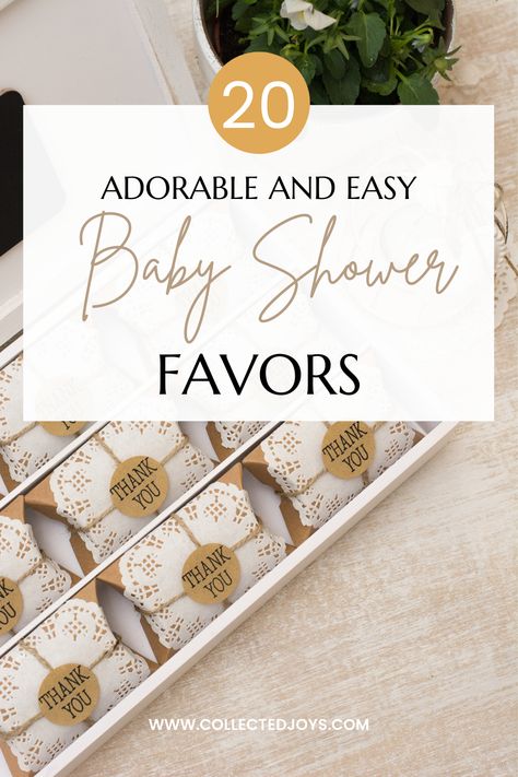 Click here to view 20 adorable and easy baby shower favors Thank You Shower Gifts, Small Baby Shower Gifts For Guests, Cheap Baby Shower Thank You Gifts, Thank You Gifts Baby Shower Boy, Thank You Gifts Baby Shower, Take Home Gifts For Baby Showers, Dessert Giveaway Ideas, Unique Baby Shower Gifts For Guests, Tea Party Favors Baby Shower Gift Ideas