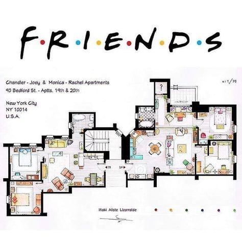 Chandler bing | Friends on Instagram: “F.R.I.E.N.D.S HOME Credits-@ializar FOLLOW ME @chandlerbingunofficialfriends) IF YOU LOVE F.R.I.E.N.D.S💗 🛍️FRIENDS MERCHANDISE FLAT 20%…” Home Layout Plans, Monica Rachel, Home Layout, Friends Apartment, Friends Tv Quotes, Friends Best Moments, Friends Merchandise, Friends Reunion, Friends Poster