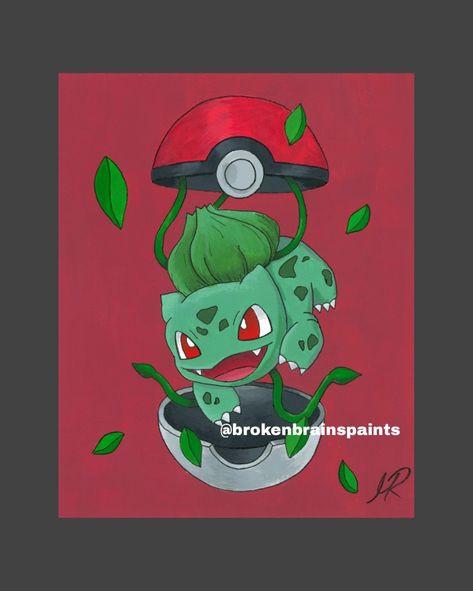 Pokemon Canvas Art, Pokemon Acrylic Painting, Bulbasaur Painting, Pokemon Painting Ideas, Pokémon Canvas, Pokemon Canvas Painting, Pokemon Moodboard, Bulbasaur Art, Pikachu Painting