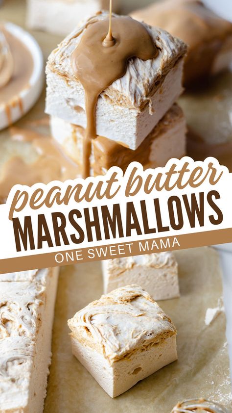 Wondering how to make marshmallow or looking for the best peanut butter marshmallow recipe? These homemade peanut butter marshmallows are so much fun! This peanut butter marshmallow recipe makes marshmallows that are gorgeous, silky smooth, and impossibly soft. They're one of my favorite spring desserts to make these days. These aren't peanut butter flavored marshmallows using a flavor - they are actually filled with peanut butter and I know you'll love them! Marshmallow Recipe, Flavored Marshmallows, Peanut Butter Marshmallow, Spring Desserts, Best Peanut Butter, Homemade Peanut Butter, Desserts To Make, Marshmallows, Peanut Butter