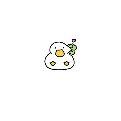 Duck Doodles Cute, Duck Doodle Drawing, Ducks Cute Drawing, Frog And Duck Tattoo, Duck Icon Cute, Cute Doodles Frog, Cute Drawings Duck, Duck And Frog Wallpaper, Ducks Doodle