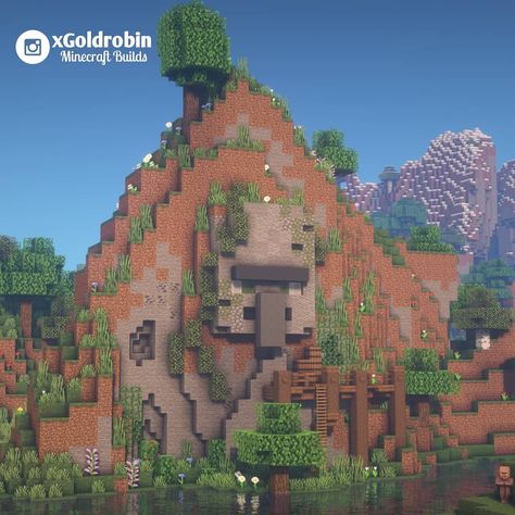 Iron Golem Statue Minecraft, Goldrobin Minecraft, Minecraft Building Ideas, Minecraft Building Guide, Minecraft Statues, Capas Minecraft, Minecraft Things, Minecraft Structures, Bangunan Minecraft