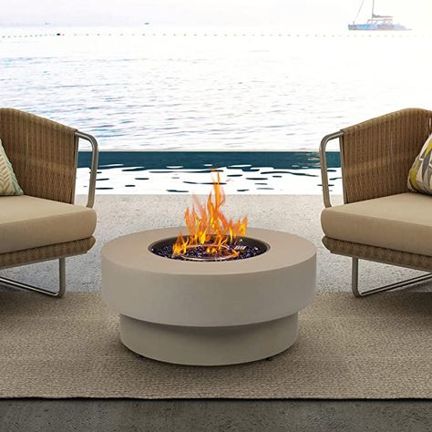 Amazon.com: BAIDE Home Propane Outdoor Fire Pit Table, Flint & Concrete Look 33-inch Round Patio Gas Fire Table 50,000 BTU w/ Lid, Fire Glass, Heavy Duty Rain Cover, 10ft Propane Extension Hose : Patio, Lawn & Garden Round Fire Pit Table, Outdoor Propane Fire Pit, Outdoor Fire Pit Table, Round Patio, Propane Fire Pit Table, Gas Fire Table, Round Fire Pit, Propane Fire Pit, Gas Fire