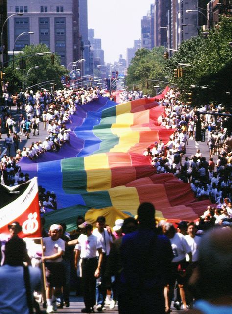 From Stonewall To Pride 50: The History Of The Pride Parade+#refinery29uk Stonewall Riots, Gay Pride Parade, Gay Aesthetic, Pride Parade, History Channel, Greenwich Village, The Pride, West Village, Lgbtq Pride