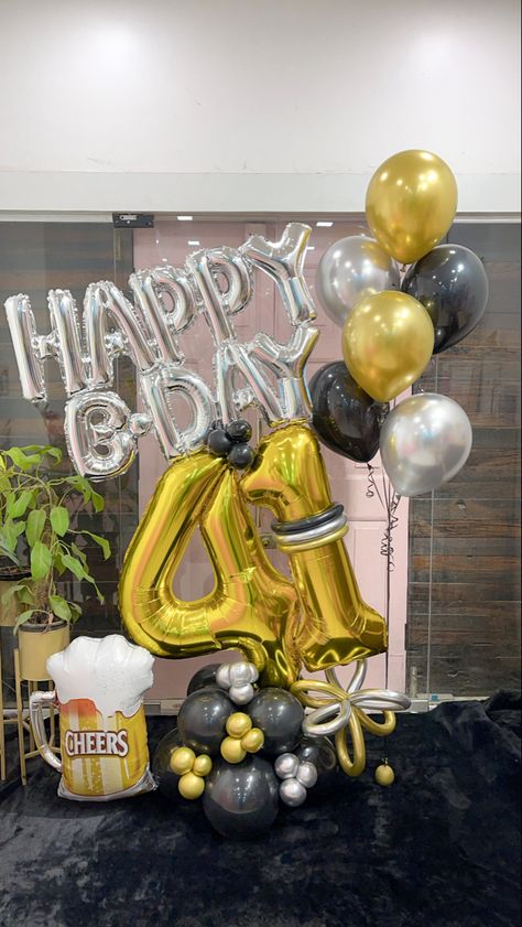 40th Birthday Party Decorations, 41st Birthday, Birthday Balloon Decorations, Happy Bday, 40th Birthday Parties, Number Balloons, Balloon Bouquet, 40th Birthday, Balloon Decorations