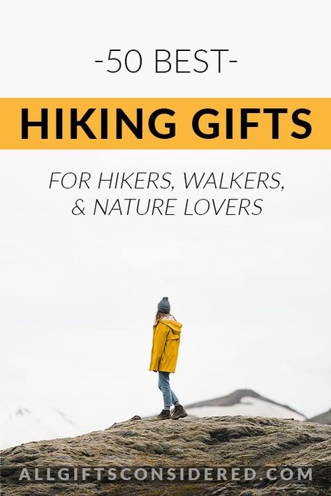 50 Best Hiking Gifts for Hikers, Walkers, & Nature Lovers » All Gifts Considered Gifts For Hikers, Beginner Hiker, Hiker Gifts, Hiking Essentials, Gifts For Couples, Hiking Gifts, Hiking Tips, Outdoor Lover, Hiking Women