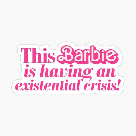 "Barbie's got 99 problems, and existential angst is one! 😂 Dive into the absurdity with this hilarious sticker inspired by Greta Gerwig's latest film starring Margot Robbie and Ryan Gosling. Perfect for anyone who loves a good laugh! Barbie, sticker, funny, Greta Gerwig, Margot Robbie, Ryan Gosling, existential crisis, humor, laugh, absurdity, cinema, movie, existential angst, plastic life, hilarious, comedy, existential humor, friends, must-have, unforgettable, smile, art. Plastic Friends Quotes, Margot Robbie Ryan Gosling, Margot Robbie And Ryan Gosling, 1980s Barbie, Smile Art, Greta Gerwig, Cinema Movie, 99 Problems, Love Facts