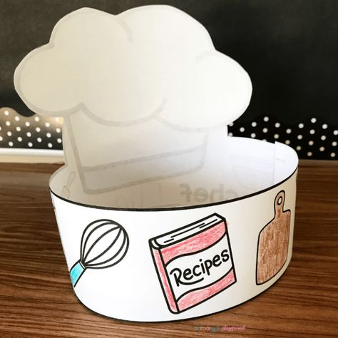 Free Printable Chef Hat - Primary Playground Chef Week For Preschool, Chef Hat Craft Preschool, Chef Hat Template, Chef Crafts For Preschool, Chef Hat Printable, Chef Hat Template Free Printable, Chef Hats, Bread Crafts For Kids, Chef Hat Craft