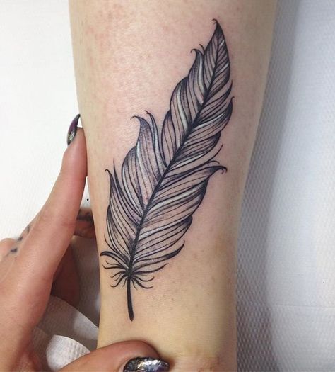 Feather Tattoo Ideas | POPSUGAR Beauty Native American Feather Tattoo, Feather Tattoo Design, Foot Tattoos For Women, Tattoos For Women Flowers, Disney Tattoo, Arrow Tattoo, Feather Tattoo, 1 Tattoo, Wolf Tattoos