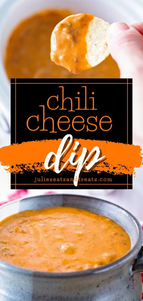 Chili Cheese Dip {Stovetop Or Crock Pot}, football party food, easy game day snacks Easy Chili Cheese Dip, Cheese Dip Recipes Crockpot, Easy Game Day Snacks, Chili Cheese Dip Crockpot, Chili Cheese Dip Recipes, Cheese Dip Crock Pot, Dip Recipes Crockpot, Dip For Potato Chips, Chili Cheese Dip