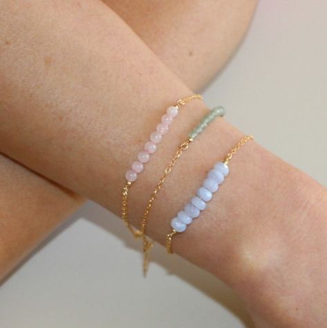 Gemstone Gold Bracelet, Dainty Crystal Bracelet, Bead And Chain Bracelet, Clear Bead Necklace, Chain And Bead Bracelet, Diy Handmade Bracelets, Dainty Gemstone Bracelets, Diy Chain Bracelets, Crystal Bracelets Diy