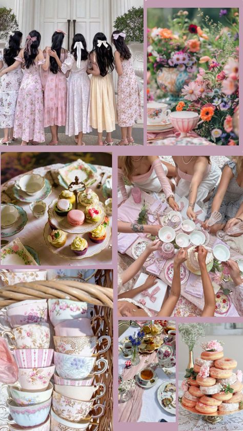 Indoor tea party inspiration Indoor Tea Party, Sweet 16 Tea Party, Tea Party Aesthetic, Bridal Garden Party, Sweet 16 Party Planning, Tea Princess, Vintage Tea Parties, Fairy Tea Parties, Sleepover Birthday Parties