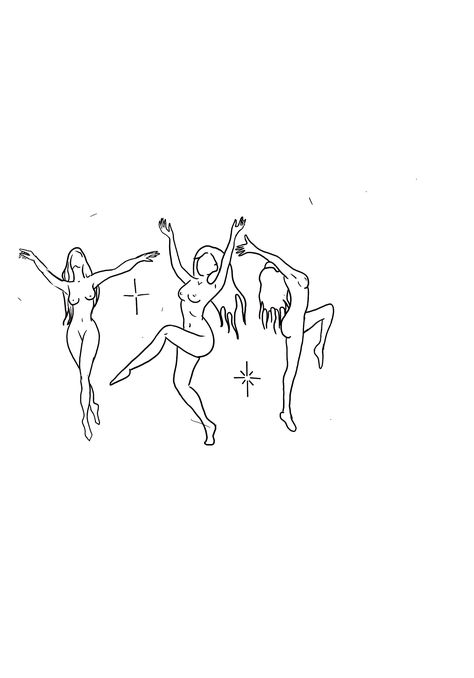 No Justice No Peace Tattoo, Dancing Goddess Tattoo, 3 Dancing Witches Tattoo, Just Do It Tattoo Ideas, Women Dancing In A Circle Tattoo, Witch Dance Tattoo, Symbol Of Femininity, Tattoo Quotes For Best Friends, Divine Feminine Tattoo Fine Line