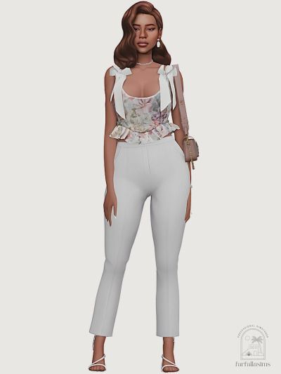 Sims 4 Style Influencer, Sims 4 Cc Midi Dress, Sims 4 Cc Elegant Clothes, Sims 4 Elegant, Sims4 Lookbook, Aesthetic Lookbook, Sims Lookbook, Brunch Aesthetic, Clothes Cc