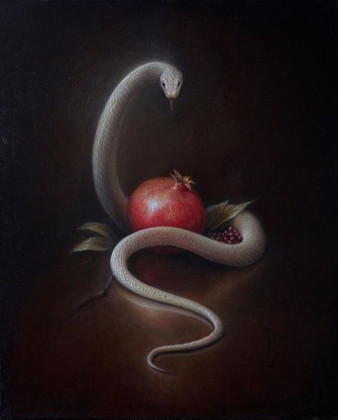 Eden Tree, Oracle Of Delphi, Snake Painting, Apple Art, Snake Art, Goddess Art, Garden Of Eden, Mystical Art, Adam And Eve