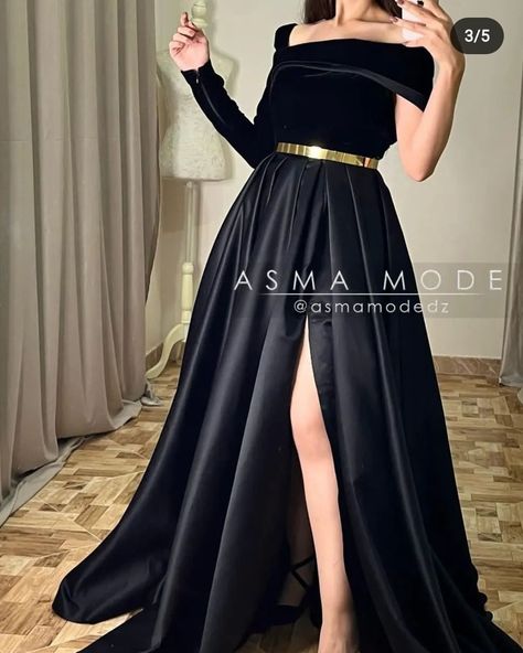 Black Gown Elegant Classy Indian, Velvet Black Dress Outfit, Black Gown Elegant Classy, Cute Formal Dresses, Cloth Brand, Fashion Sketches Dresses, Women Dresses Classy, Satin Evening Dresses, Fancy Dresses Long