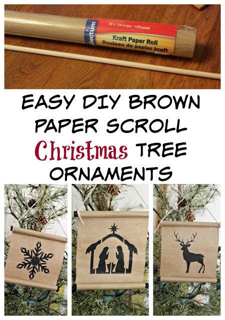 Easy DIY Brown Paper Scroll Christmas Tree Ornaments #kraftpaper #crafting #stencil #Christmas #JoannFabric #scroll #brownpaper #treeornaments Scroll Christmas Ornament, Farmhouse Christmas Tree Ornaments, Narnia Party, Paper Scrolls, Holiday Ornaments Diy, Scroll Ornament, Stencil Christmas, Organized Clutter, Paper Scroll