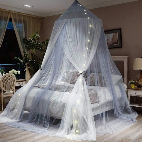 Canopy With Lights, Bed Canopy With Lights, Baby Bed Canopy, Farmhouse Living Room Curtains, Fancy Bed, Girls Bed Canopy, Kids Bed Canopy, Bed Net, Canopy Bed Diy