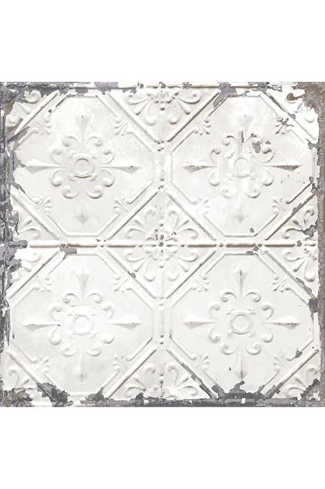 Amazon.com: metal ceiling tile: Staircase Balusters Tile Staircase, Vintage Tin Tiles, Tin Backsplash Kitchen, Antique Tin Ceiling Tile, Metal Ceiling Tiles, Faux Tin Ceiling, Tin Panel, Ceiling Wallpaper, Faux Tin