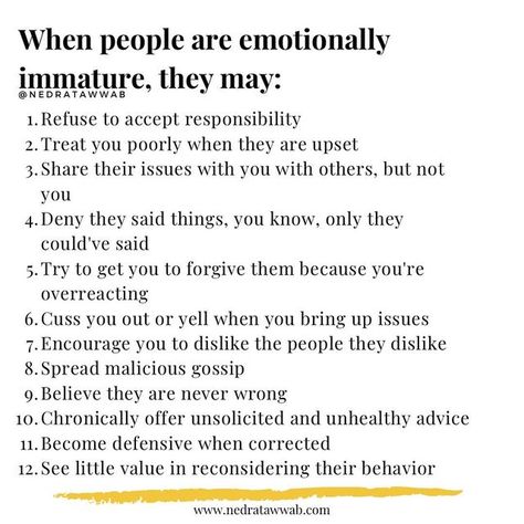 Immaturity Quotes, Emotional Immaturity, Emotionally Immature, Regulate Emotions, Immature Adults, Flying Monkeys, Relationship Psychology, Emotional Awareness, Narcissistic Behavior